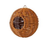 THOANBY Nido per Uccelli sospeso,Nido per Uccelli Rotondo in Rattan Artificiale Intrecciato per Piccoli pappagalli,parrocchetti,casa,posatoi Comodi,Accessori per Gabbie