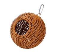 THOANBY Nido per Uccelli sospeso,Nido per Uccelli Rotondo in Rattan Artificiale Intrecciato per Piccoli pappagalli,parrocchetti,casa,posatoi Comodi,Accessori per Gabbie