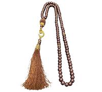 THOANBY Rosario con 99 perline e nappe con perle finte, rosario per preghiera musulmana, braccialetti con perline per donne e uomini musulmani Tasbih, Misura unica, come descritto