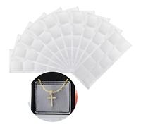 THOANBY Schede di visualizzazione della collana Manicotto a catena trasparente Tasche adesive per imballaggio di gioielli Forniture per gioielli Carte Sacchetto a catena, Grande, come descritto