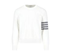 Thom Browne - Cotton Crepe 4-Bar Milano Stitch Pullover - - Knitwear - Uomo - Bianco - M