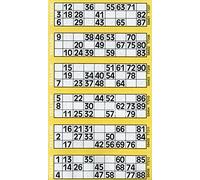 Thomas & Anca Club Supplies Ltd 600 Biglietti Bingo - Blocco di 6 volantini gialli per visualizzare i volantini
