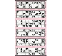 Thomas & Anca Club Supplies Ltd 600 biglietti per bingo - Blocco di 6 volantini rosa per visualizzare volantini