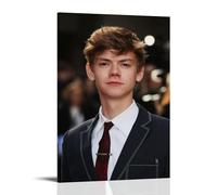 Thomas Brodie-Sangster - Poster su tela con pittura ad olio su tela, decorazione artistica da appendere per casa, bar, decorazione artistica da parete per interni ed interni, con cornice, stile 20 x