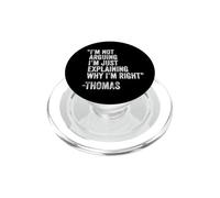 Thomas Citazione Divertente Compleanno Personalizzato Nome Idea Ingegnere PopSockets PopGrip per MagSafe