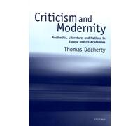 Thomas Docherty Criticism and Modernity (Copertina rigida)