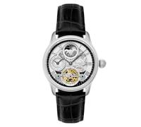 Thomas Earnhshaw Longitude Shadow ES-8063-01 Orologio automatico da uomo con quadrante scheletrato argento e cinturino in pelle nera