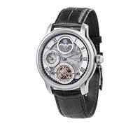 Thomas Earnhshaw Longitude Shadow ES-8063-01 Orologio automatico da uomo con quadrante scheletrato argento e cinturino in pelle nera