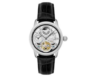 Thomas Earnhshaw Longitude Shadow ES-8063-01 Orologio automatico da uomo con quadrante scheletrato argento e cinturino in pelle nera