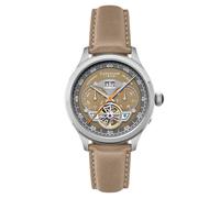 Thomas Earnshaw Orologio automatico da uomo Baron Grand Date Calendar Open Heart ES-8187 da 43 mm con cinturino in pelle, Cinturino
