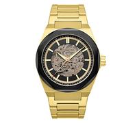 Thomas Earnshaw Clark Skeleton ES-8182-99 - Orologio automatico da uomo, 44 mm, con cinturino in acciaio inox, colore: oro e nero, Bracciale