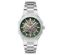 Thomas Earnshaw Discovery Exeter Skeleton ES-8300 - Orologio automatico da uomo, 42 mm, con cinturino in acciaio inox massiccio, Verde Chartreuse