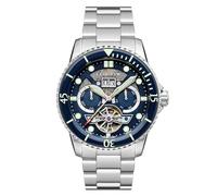 Thomas Earnshaw Mens 43mm Duncan Grande Date Open Heart Automatic Petrol Blue Watch with Stainless Steel Bracelet ES-8174-22