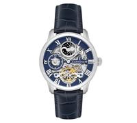 Thomas Earnshaw Orologio automatico da uomo con scheletro in pelle ES-8006, lunghezza 44 mm, Blu, Classico