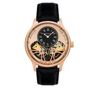 Thomas Earnshaw Scientists Faraday ES-8179-0C - Orologio automatico da uomo, a doppio cilindro, 44 mm, in oro rosa, con cinturino in vera pelle, Cinturino