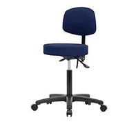 Thomas ECOM FMBST-RG-T1-NF-RC-F44 - Sgabello in tessuto di altezza media con schienale e base in nylon nero, con inclinazione, ruote senza anello, colore: grigio