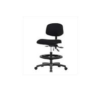 Thomas Ecom vmbch-rg-t0-a0-bf-rc-c8546 vinile blu medio Bench altezza sedia con base nera in nylon e senza Tilt/braccio, nero Foot Ring, rotelle