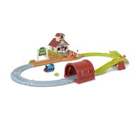 Thomas & Friends - Pista Stazione Suona La Campana, set estendibile con tunnel, campanello e passaggio a livello, locomotiva a spinta del personaggio Thomas inclusa, 3+ anni, JLL35