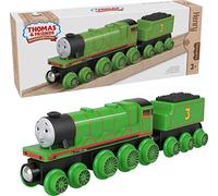 Thomas & Friends Trenino giocattolo in legno Henry Push-Along motore in legno e auto a carbone per bambini e bambini in età prescolare dai 2 anni in su (esclusiva Amazon)