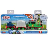 Thomas & Friends Trenino giocattolo motorizzato parlante Percy motore a batteria con suoni e frasi per bambini in età prescolare 3+ anni, versione inglese inglese, HWY32