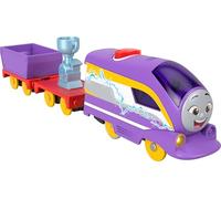 Thomas & Friends Treno giocattolo motorizzato parlante Kana Engine con suoni frasi e auto cargo per bambini dai 3 anni in su