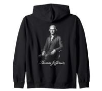 Thomas Jefferson Classico Padre Fondatore Ritratto Felpa con Cappuccio