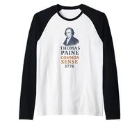 Thomas Paine Common Sense 1776 Storia Ritratto Maglia con Maniche Raglan