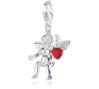 THOMAS SABO 0414-007-10 - Ciondolo da Donna a Forma di Angelo, in Argento Sterling 925, con Cuore smaltato Rosso