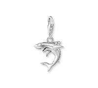 Thomas Sabo 1885 643 14 Ciondolo a forma di squalo con zirconi, in argento Sterling, dimensioni: 15,2 mm, 24,8 mm, misura unica, Argento sterling, Zirconia cubica, Ciondolo a forma di squalo