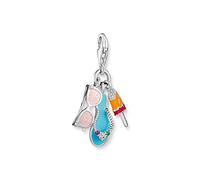 THOMAS SABO 1929-340-7 - Ciondolo a forma di occhiali da sole, infradito e ghiaccio in argento sterling 925 di alta qualità, in turchese, rosa, arancione, con pietre colorate, dimensioni: 32 x 6 mm,