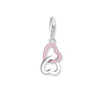 THOMAS SABO 2 ciondoli a forma di cuore rosa, in argento Sterling 925, smaltato a freddo 2013-007-9