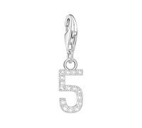 THOMAS SABO 2129-051-21 - Ciondolo a forma di numero 5 con pietre bianche in argento Sterling 925