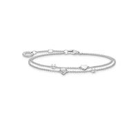 THOMAS SABO A2057-051-14-L19V - Bracciale da donna, Braccialetti, Bracciali con cuori e pietre bianche, in argento Sterling 925, lunghezza 16-19 cm, Argento sterling, Zirconia cubica