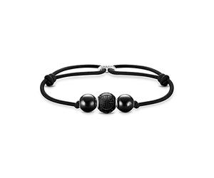 Thomas Sabo A2081-811-11-L22V - Braccialetto unisex in argento Sterling 925 nero, L22V, argento, senza pietre preziose, L22V, Argento, Senza pietre preziose