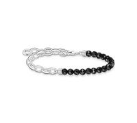 Thomas Sabo A2098-130-11-L17 - Bracciale da donna in argento sterling 925, lunghezza: 16-19 cm, colore: Nero, 16-19 cm, Argento sterling, Nessuna pietra preziosa