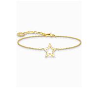 Thomas Sabo A2162-413-39 - Braccialetto con ciondolo a forma di stella in argento placcato oro, Eine Grösse, argento Sterling, senza gemma, Eine Grösse, Argento sterling, Nessuna pietra preziosa