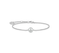 THOMAS SABO, ,Accessories ,Donna ,Grigio ,ONE SIZE Bracciale Segno della Pace Color Argento, Bianco A2083-051-14-L19V