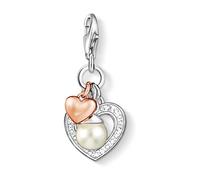 THOMAS SABO, ,Accessories ,Donna ,Grigio ,ONE SIZE Charme Cuore in Oro Rosa con Perla e Zirconi