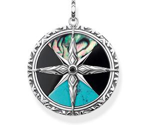 THOMAS SABO, ,Accessories ,Uomo ,Multicolore ,ONE SIZE Ciondolo Bussola Grande Argento Sterling 925, Annerito Pe834-979-7