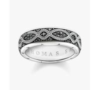 Thomas Sabo - Anello a fascia spessa con motivo tonalità argento e nero V - V1/2