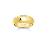 THOMAS SABO Anello classico da donna in oro - Anello in argento riciclato con placcatura in oro 18 carati - Design organico - Elegante e senza tempo, Oro giallo, Nessuna pietra preziosa