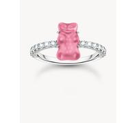 Thomas Sabo - Anello con orsetto e zirconia tonalità argento, rosa e bianco 54