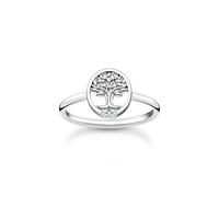 Thomas Sabo anello da donna Albero dell'Amore con pietre bianche argento sterling 925 oro, placcatura oro giallo 750 TR2375-414-14
