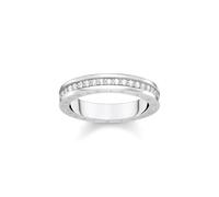 THOMAS SABO Anello da donna con pietre bianche Pavé in argento Sterling 925, TR2254-051-14, 10, metallo prezioso