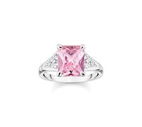 THOMAS SABO Anello da donna in argento Sterling 925 con pietre rosa e bianche TR2362-051-9, 52, Argento, Nessuna pietra preziosa