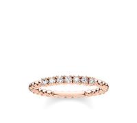 Thomas Sabo anello da donna palline con pietre bianche oro rosa argento sterling 925 placcatura 750 TR2323-416-14