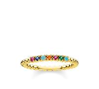 Thomas Sabo anello da donna palline pietre colorate oro argento sterling 925, placcatura giallo 750 TR2323-488-7