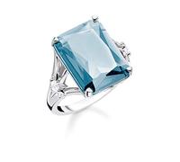 Thomas Sabo Anello da donna pietra blu grande con stella argento sterling 925 TR2261-644-31