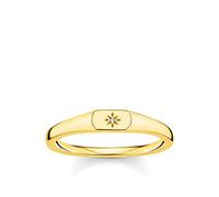 Thomas Sabo Anello da donna stella oro argento sterling 925 giallo 18 carati TR2314-414-14, 52 (16.6), argento, zirconi