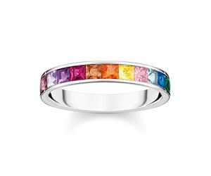 Thomas Sabo Anello da donna TR2403-477-7-52 Pietra Arcobaleno Gr. 52